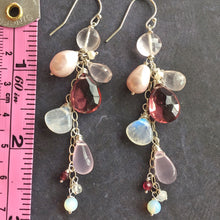 Load image into Gallery viewer, Spring Ahead Pearl Rose Quartz Dangles OOAK