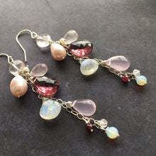 Load image into Gallery viewer, Spring Ahead Pearl Rose Quartz Dangles OOAK