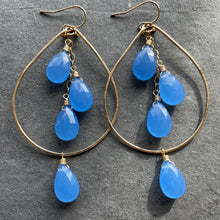 Load image into Gallery viewer, Very Peri Double Decker Hoops, metal choices