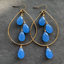 Load image into Gallery viewer, Very Peri Double Decker Hoops, metal choices