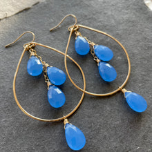 Load image into Gallery viewer, Very Peri Double Decker Hoops, metal choices