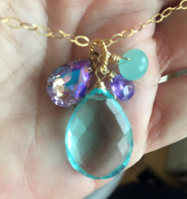Load image into Gallery viewer, Violets in Springtime Cluster Necklace