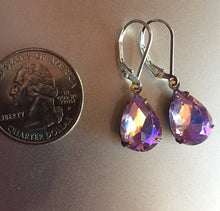 Load image into Gallery viewer, Violets in Springtime Single Stone Dangle, Mixed Metal