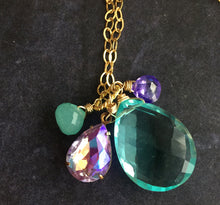Load image into Gallery viewer, Violets in Springtime Cluster Necklace