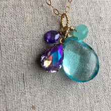 Load image into Gallery viewer, Violets in Springtime Cluster Necklace