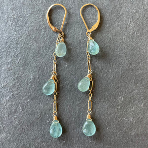 Aquamarine  Dangle Earrings, OOAK