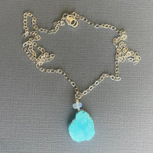 Load image into Gallery viewer, Sleeping Beauty Turquoise Slice Necklace #13 One of a Kind.
