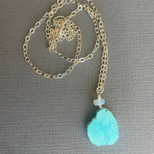 Load image into Gallery viewer, Sleeping Beauty Turquoise Slice Necklace #13 One of a Kind.