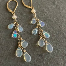 Load image into Gallery viewer, Opal Cascade Earrings, 14k gold filled leverback