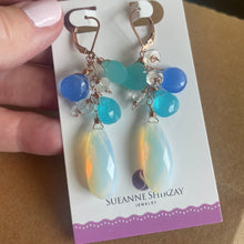 Load image into Gallery viewer, Opalite and Chalcedony Earrings, Metal Options