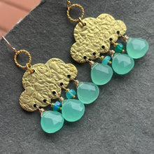 Load image into Gallery viewer, Chalcedony and Opal Raincloud Earrings, OOAK