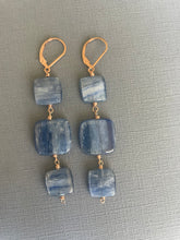 Load image into Gallery viewer, Kyanite Square Earrings