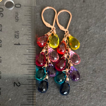 Load image into Gallery viewer, Multi color quartz rainbow teardrop earrings -  Goody Goody Gumdrops