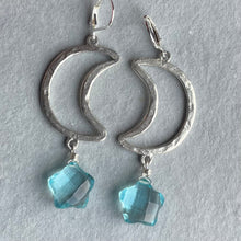 Load image into Gallery viewer, Open Moon and Stars Earrings