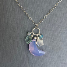 Load image into Gallery viewer, Lavender Moon and Stars Necklace, one in stock