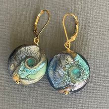 Load image into Gallery viewer, Murano Glass Wave Earrings, OOAK
