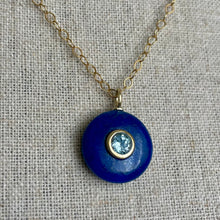 Load image into Gallery viewer, Blue Topaz Labradorite Inlay Cut Necklace, OOAK