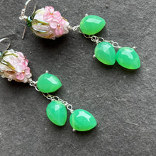 Load image into Gallery viewer, Buy Yourself Flowers Cascade Earrings With Chrysoprase Leaves OOAK