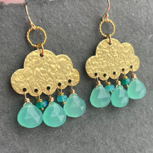 Load image into Gallery viewer, Chalcedony and Opal Raincloud Earrings, OOAK