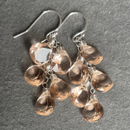 Morganite Quartz 5 stone Fuzzy Peach Color of the year 2024 Earrings