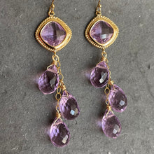 Load image into Gallery viewer, Radiant Orchid Teardrop Trio Earrings