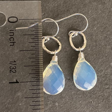 Load image into Gallery viewer, Opalite Artisan Hoop Earrings, Sterling Silver