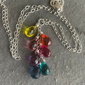 Goody Goody Gumdrops 7 Stone Rainbow Necklace