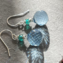 Load image into Gallery viewer, Large Denim Blue Onion Dangle Earrings