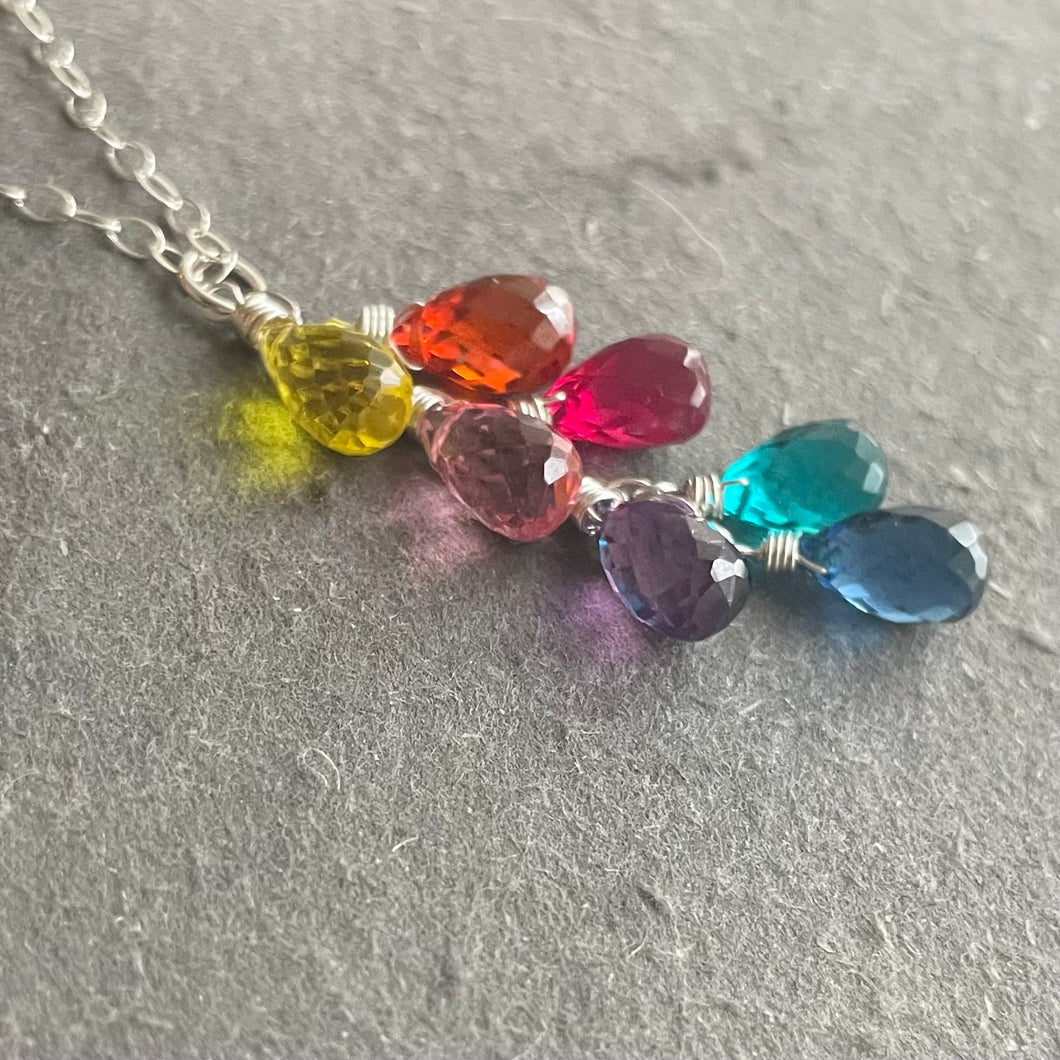 Goody Goody Gumdrops 7 Stone Rainbow Necklace