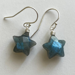 Labradorite Star Earrings, metal choices