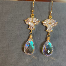 Load image into Gallery viewer, Super Sparkle Earrings,  Fire Rainbow Quartz