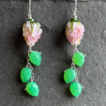 Load image into Gallery viewer, Buy Yourself Flowers Cascade Earrings With Chrysoprase Leaves OOAK