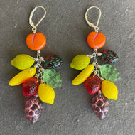 Carmen Miranda Inspired Fruit Earrings, Sterling Silver