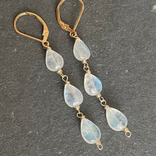 Load image into Gallery viewer, Rainbow Moonstone Earrings