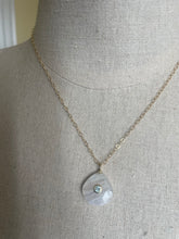 Load image into Gallery viewer, Blue Topaz Rainbow Moonstone Inlay  Cut Necklace