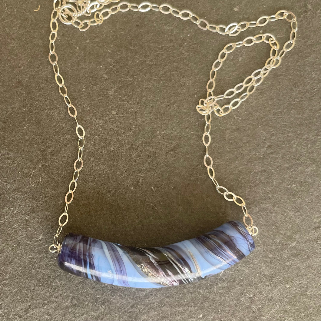 Periwinkle Blue Murano Glass Necklace , all are OOAK