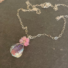 Load image into Gallery viewer, Fire Moonstone Quartz and Pink Opal Necklace, OOAK