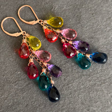 Load image into Gallery viewer, Multi color quartz rainbow teardrop earrings -  Goody Goody Gumdrops