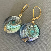 Load image into Gallery viewer, Murano Glass Wave Earrings, OOAK