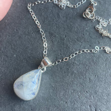 Load image into Gallery viewer, Rainbow Moonstone Necklace, Sterling Silver, OOAK