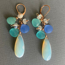 Load image into Gallery viewer, Opalite and Chalcedony Earrings, Metal Options