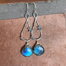 Load image into Gallery viewer, Spring in Your Step artisan floral earrings, Labradorite