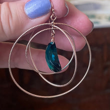 Load image into Gallery viewer, Rose Gold Rotating Moon Hoop