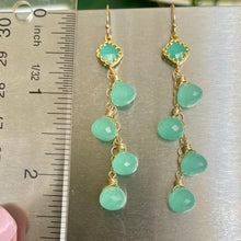 Load image into Gallery viewer, Chalcedony Peruvian Blue Onion Dangle Earrings