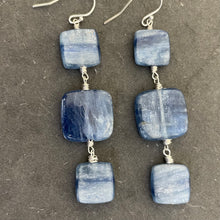 Load image into Gallery viewer, Kyanite Square Earrings