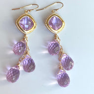 Radiant Orchid Teardrop Trio Earrings