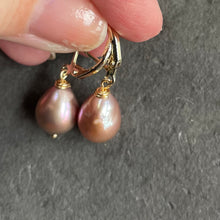 Load image into Gallery viewer, Baroque Pearl Earrings, Mauve, OOAK