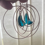 Rose Gold Rotating Moon Hoop