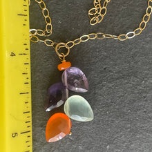 Load image into Gallery viewer, Multi-Gemstone Leaf Cut Necklace