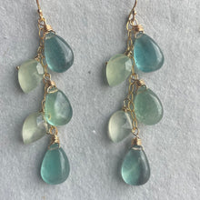 Load image into Gallery viewer, Watercolor Cascade Earrings - Fluorite, OOAK